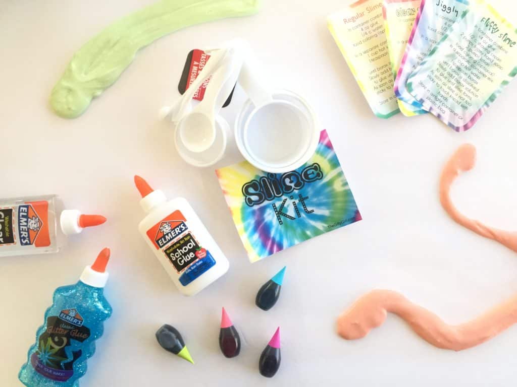 EASY DIY Slime Kit Gift for kids including free printable slime recipes and sign