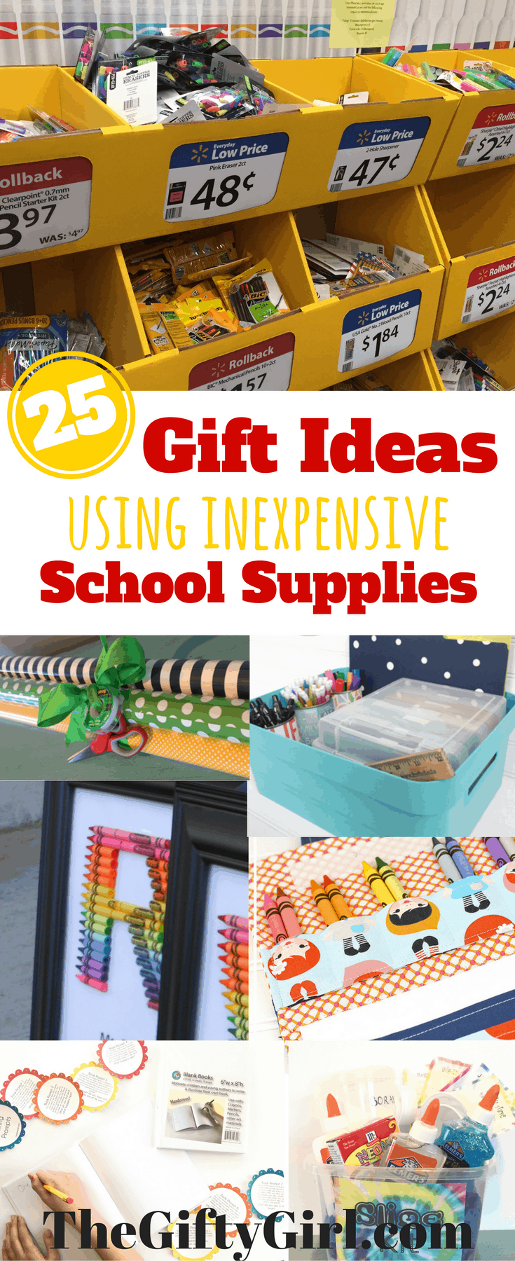 25 Creative Gift Ideas made with {CHEAP} school supplies The Gifty Girl