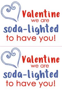 Soda Gift Tag for Valentine's from parents to kids
