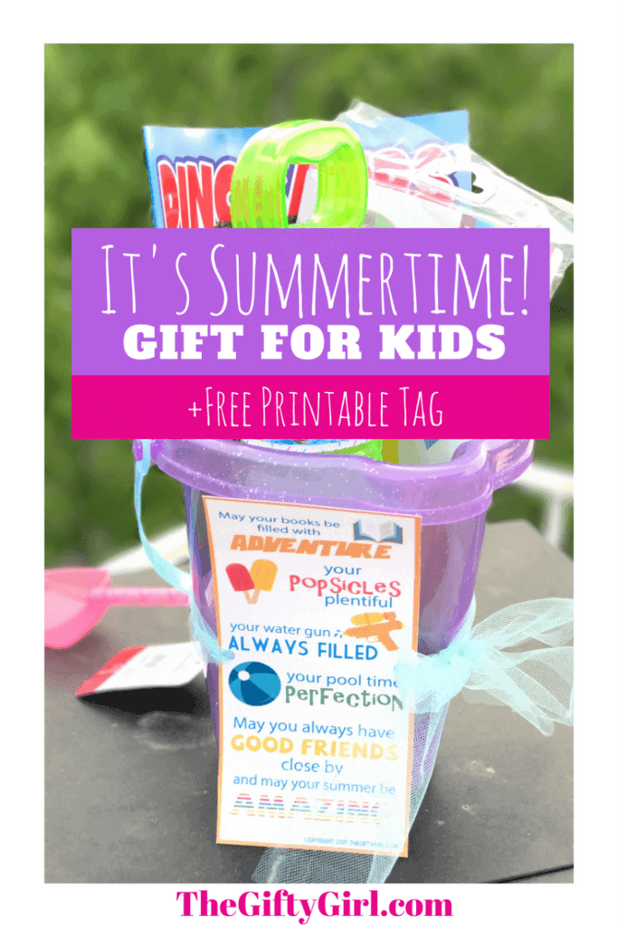 A fun gift idea for the last day of school/beginning of summer! Celebrate the fun times to come with this free printable and great kid gift idea!
