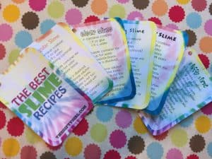 Free Printable slime recipes for intermediate slime kit