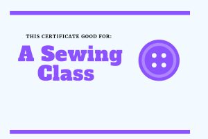 experience gift for kids sewing class