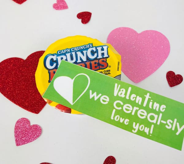 Free Printable Tag for Valentine's Cereal gift idea