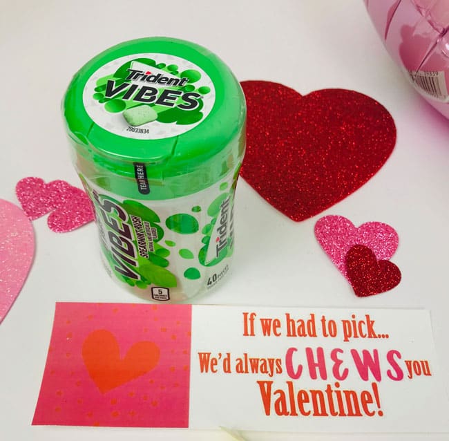 We'd always chews you Valentine Gift Tag for gum gift from parents