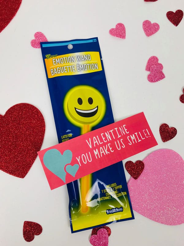 Valentine you make us smile gift tag for DIY Valentine's Gift for kids